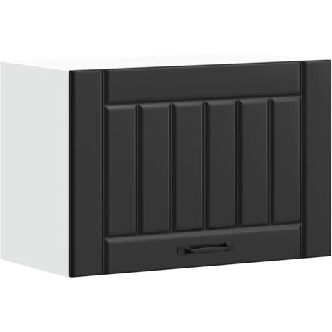 Armoire murale de cuisine Lucca noir bois d'ingénierie vidaXL (1/6)