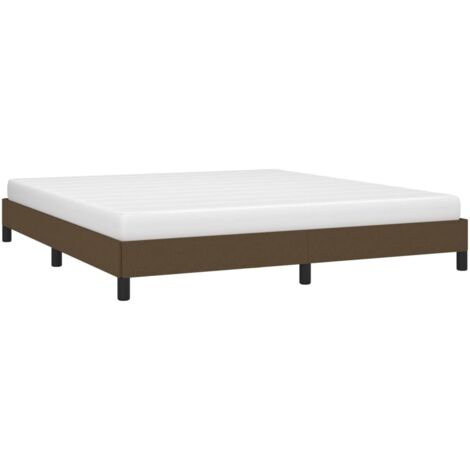 Cadre de lit sans matelas marron foncé 180x200 cm tissu vidaXL (1/5)