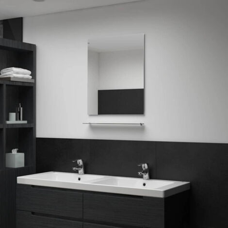 Miroir mural avec étagère Moderne, Miroir décoratif 50x60 cm Verre trempé Pour Chambre Salle de Bain Salon Couloir vidaXL