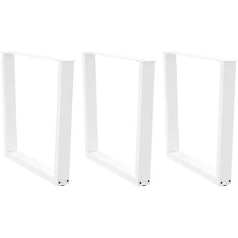 Pieds de table à manger en forme de V, 3 pièces, blanc, 80 x (72-73,3) cm, acier vidaXL