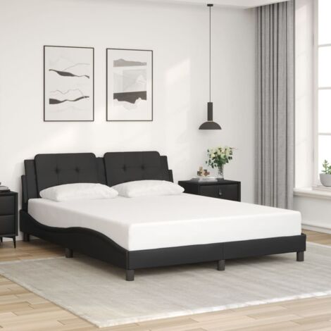 Cadre de lit sans matelas Zadar noir 160x200 cm similicuir vidaXL (1/5)