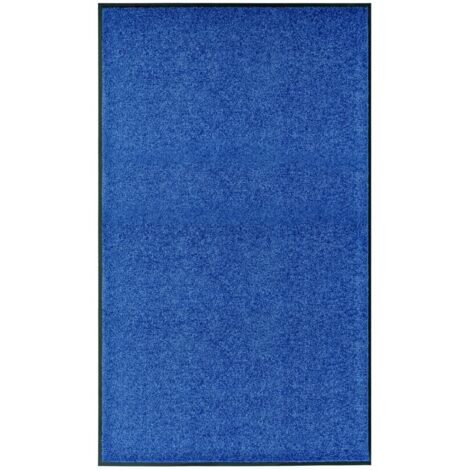 vidaXL Doormat Washable Blue 90x150 cm