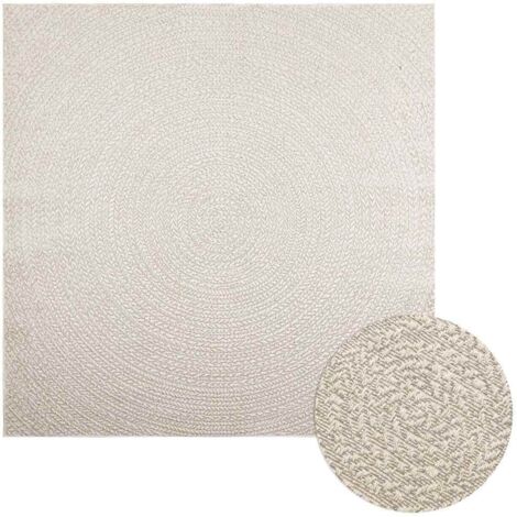 Vidaxl – Tapis kilim crème 200x200 cm aspect jute – Résistant aux UV – Pour intérieur et extérieur – Facile à nettoyer