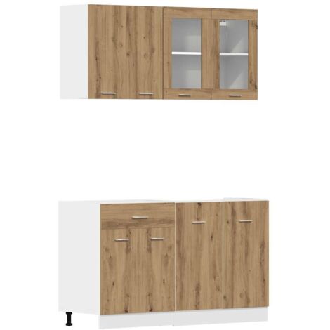 Vidaxl – Ensemble de meubles de cuisine 4 pièces Lyon – Bois d'ingénierie résistant à l'humidité – Compartiments spacieux – Pieds réglables