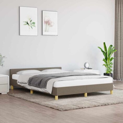 Cadre de lit sans matelas taupe 140x200 cm tissu vidaXL (1/6)
