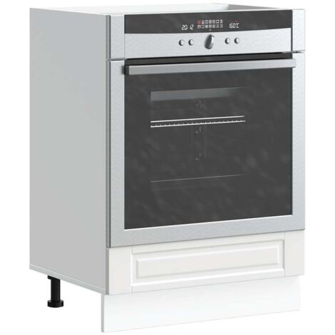 Vidaxl – Armoire à four blanche en bois d'ingénierie 60 x 46 x 81,5 cm – Capacité 50 kg – Pieds réglables pour stabilité – Design compact pour petites cuisines