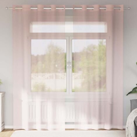 vidaXL Rideaux en voile avec œillets 2 pcs rose clair 140x225 cm