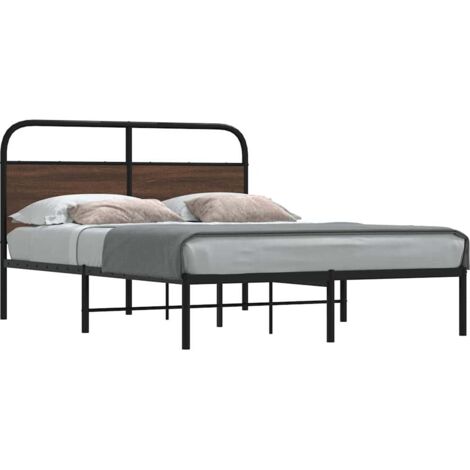 Cadre de lit sans matelas 135x190 cm chêne marron vidaXL (1/5)