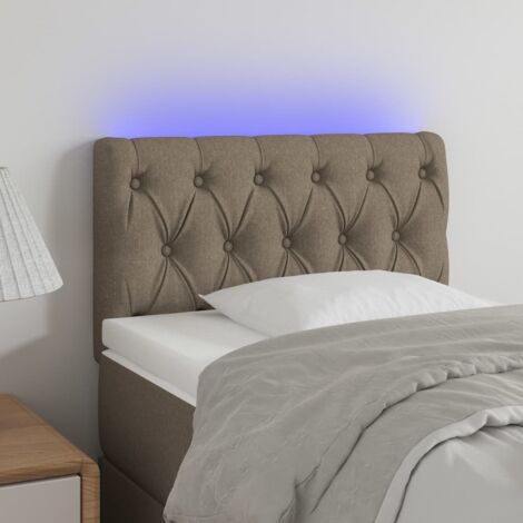 Tête de lit à LED Taupe 80x7x78/88 cm Tissu vidaXL (1/5)