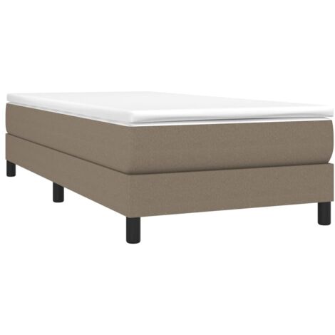 Sommier à lattes de lit avec matelas Taupe 100x200 cm Tissu vidaXL (1/5)