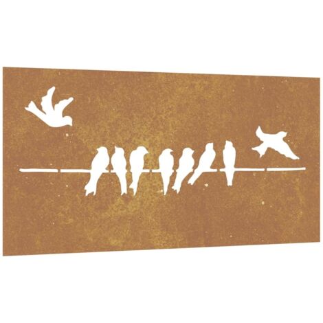 Vidaxl – Décoration murale en acier corten 105x55 cm – Design oiseaux – Anti-corrosif – Couleur rouillée – Installation facile (1/5)