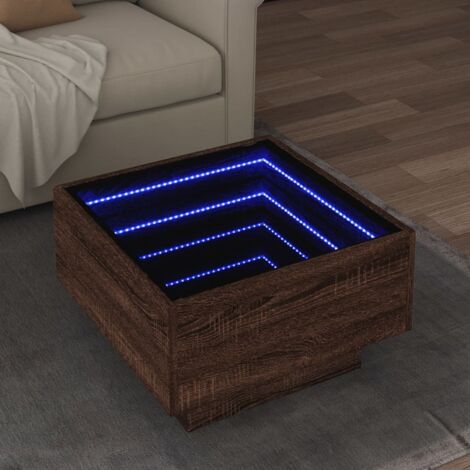 Table basse avec LED chêne marron 50x50x30 cm bois d'ingénierie vidaXL (1/5)