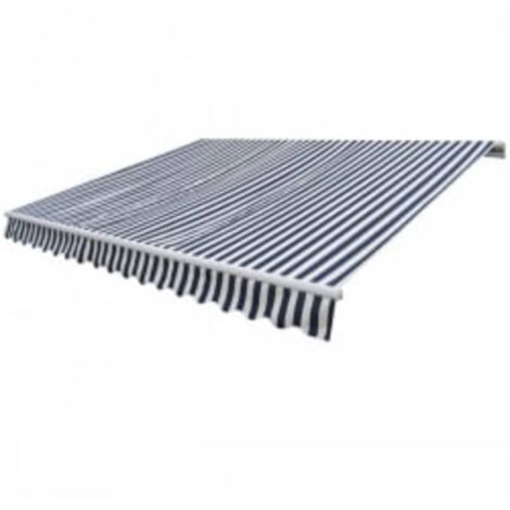 vidaXL Auvent pliable motorisé 600 cm Bleu/blanc (1/4)