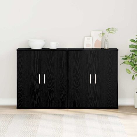Haut Armoire 2 pcs Chêne noir 60 x 31 x 70 cm Bois d'ingénierie vidaXL (1/5)