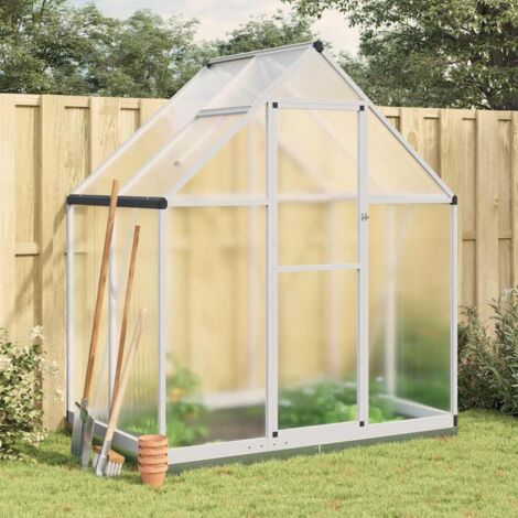 Vidaxl – Serre de jardin polycarbonate 169x114x202 cm – Aluminium argenté – Panneaux résistants aux UV – Installation rapide
