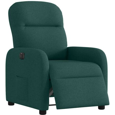 Fauteuil inclinable électrique Vert foncé Tissu vidaXL