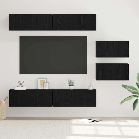 Ensemble meuble TV 6 pcs Chêne noir 80 x 30 x 30 cm vidaXL (1/5)