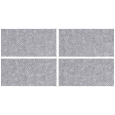 vidaXL Nez de marche Rectangulaire 4 pcs Argenté 50 x 25 cm Aluminium