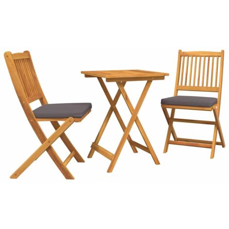 vidaXL Garden Bistro Set 3 pcs Brown Solid Acacia Wood (1/5)