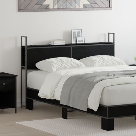Headboard de Rangement avec Station de Charge Chêne noir 140 cm vidaXL