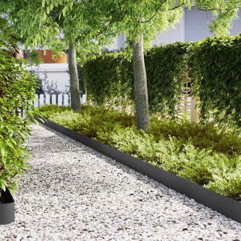 Bordure de Pelouse 30 pcs Noir 100 x 0.05 x 20 cm vidaXL