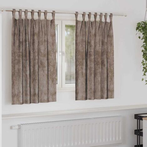 Rideau avec des rideaux 2 pcs Cappuccino 140 x 140 cm Velours vidaXL