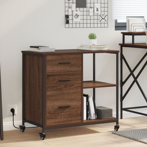 Cabinet de Bureau avec roue Chêne marron 76 x 41 x 72 cm vidaXL (1/5)