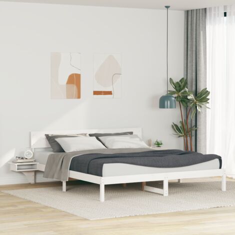 Cadre de lit avec tête de lit Blanc 180 x 200 cm Pin massif vidaXL (1/5)