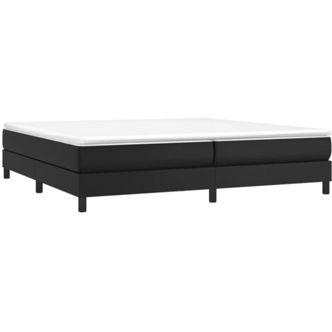 Vidaxl – Cadre de lit à lattes noir 200x200 cm – Similicuir durable – Pieds robustes pour stabilité – Montage facile