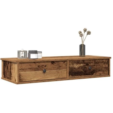 Vidaxl – Étagère murale avec tiroirs en bois d'ingénierie – Dimensions 100x37,5x19 cm – Charge maximale 60 kg – Idéale pour salon et chambre