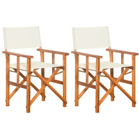 vidaXL Chaises de metteur en scène lot de 2 Bois massif d'acacia (1/5)