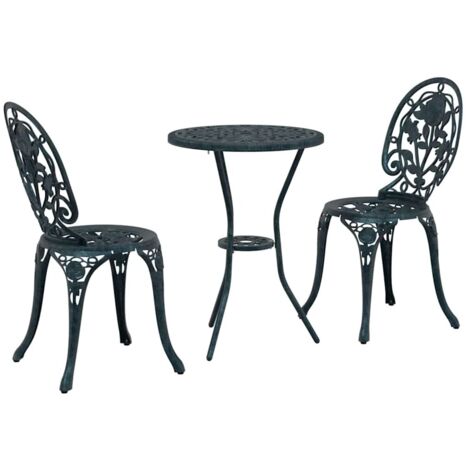 Ensemble bistro de jardin 3 pcs Vert Aluminium vidaXL (1/5)
