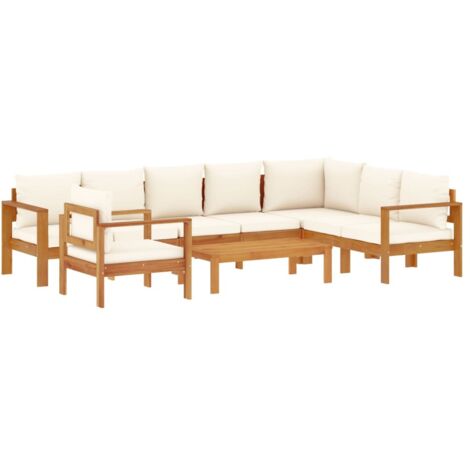 vidaXL Salon de jardin avec coussins 6 pcs bois d'acacia solide