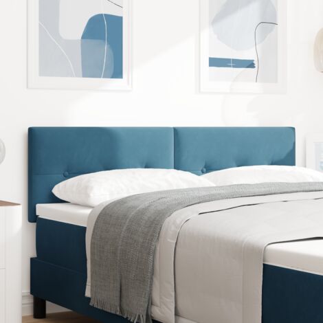 Tête de lit Montage mural Bleu foncé 160 cm Velours vidaXL (1/5)