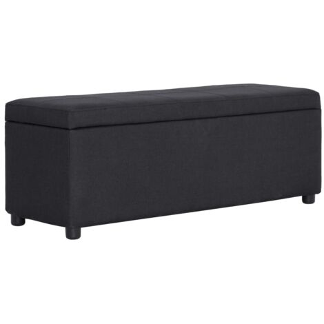 Vidaxl – Banc de rangement 116 cm noir en polyester – Compartiment intérieur pratique – Dimensions 116x38x43 cm – Design moderne pour salon