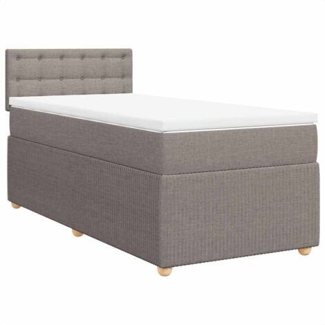 Sommier à lattes de lit avec matelas Taupe 90x200 cm Tissu vidaXL (1/5)