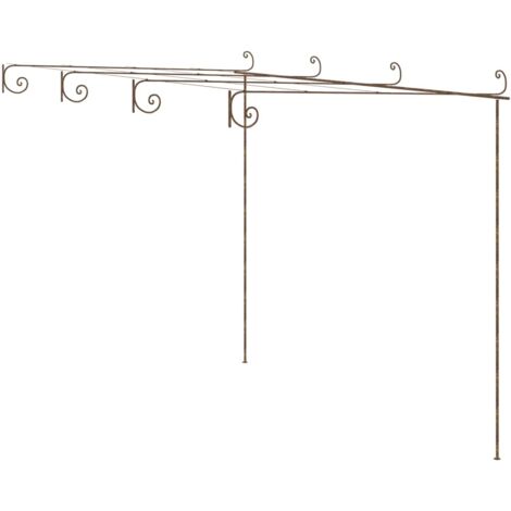 Pergola de jardin Marron antique 4x3x2,5 m Fer vidaXL