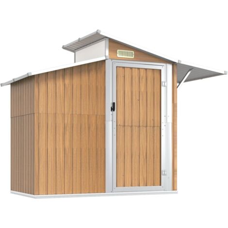 Vidaxl – Abri de jardin métal 270x130x208,5 cm – Acier galvanisé anti-rouille – Espace de rangement spacieux – Aération pour circulation d'air (1/6)