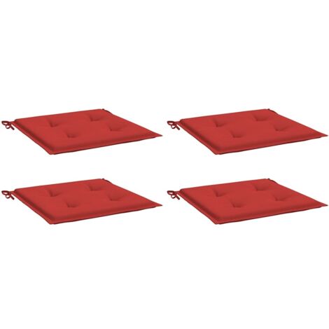 Coussins de chaise jardin lot de 4 rouge 40x40x4cm tissu oxford vidaXL