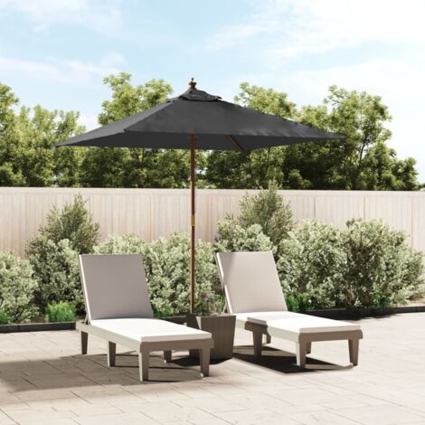 Parasol de jardin avec mât en bois anthracite 198x198x231 cm vidaXL