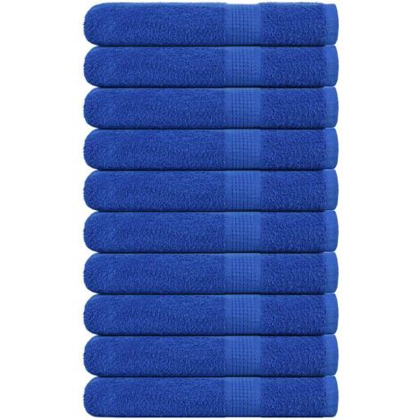 vidaXL Serviettes 10 pcs bleu 100x200 cm 360 g/m² 100% coton