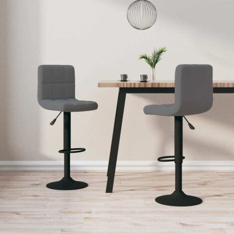 Tabourets de bar lot de 2 gris foncé velours vidaXL (1/5)