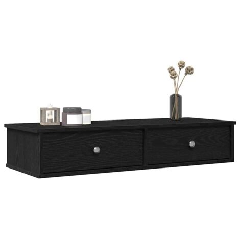 Étagère murale et tiroirs noir 100x37,5x19 cm bois d'ingénierie vidaXL