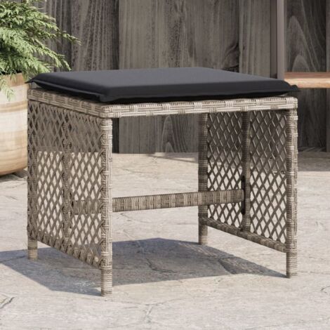 Tabourets de jardin et coussins lot de 4 gris clair 41x41x36 cm vidaXL (1/5)