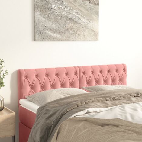 Têtes de lit 2 pcs Rose 72x7x78/88 cm Velours vidaXL (1/5)