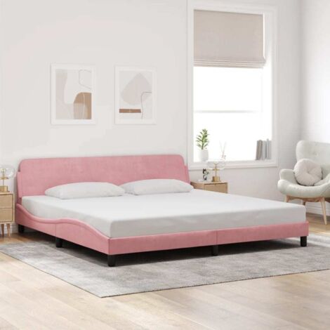 Cadre de lit sans matelas rose 200x200 cm velours vidaXL821692 (1/5)