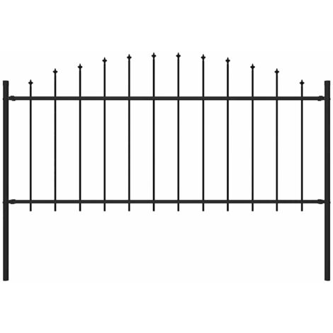 Vidaxl – Clôture de jardin en acier 181x75 cm – Panneau avec poteaux – Barres verticales avec extrémités de lance – Sécurise votre propriété (1/3)