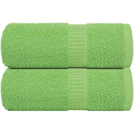 vidaXL Serviettes de visage 2 pcs vert pomme 30x30 cm 100% coton