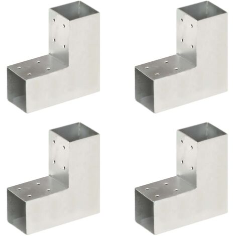 Connecteurs de poteau 4 pcs Forme en L Métal galvanisé 71x71 mm vidaXL