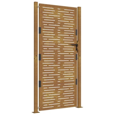 Vidaxl – Portail fer et acier 105x180 cm – Acier corten anti-corrosif – Système verrouillable – Installation facile avec accessoires (1/5)
